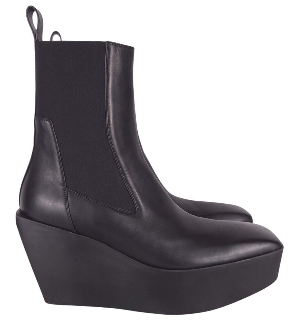 Rick Owens Sliver Platform Beatle Boots US 12 EU 45 Mens Black Leather $1440